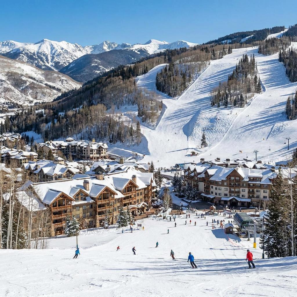 Vail Ski Resort snow-covered mountain slopes